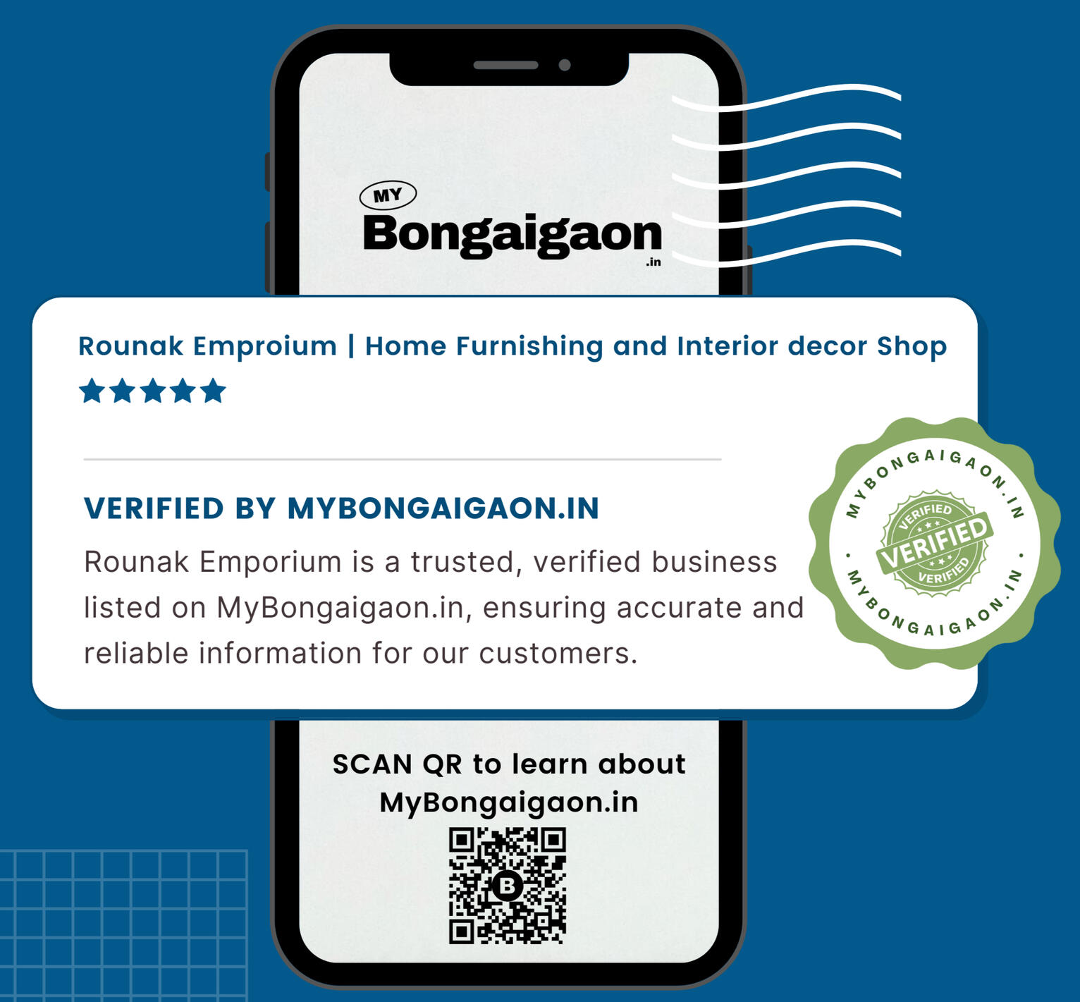 Being verified and listed on MyBongaigaon.in, we are recognized as a trusted local business in Bongaigaon. This platform celebrates the best of local businesses, and we’re proud to be part of it.